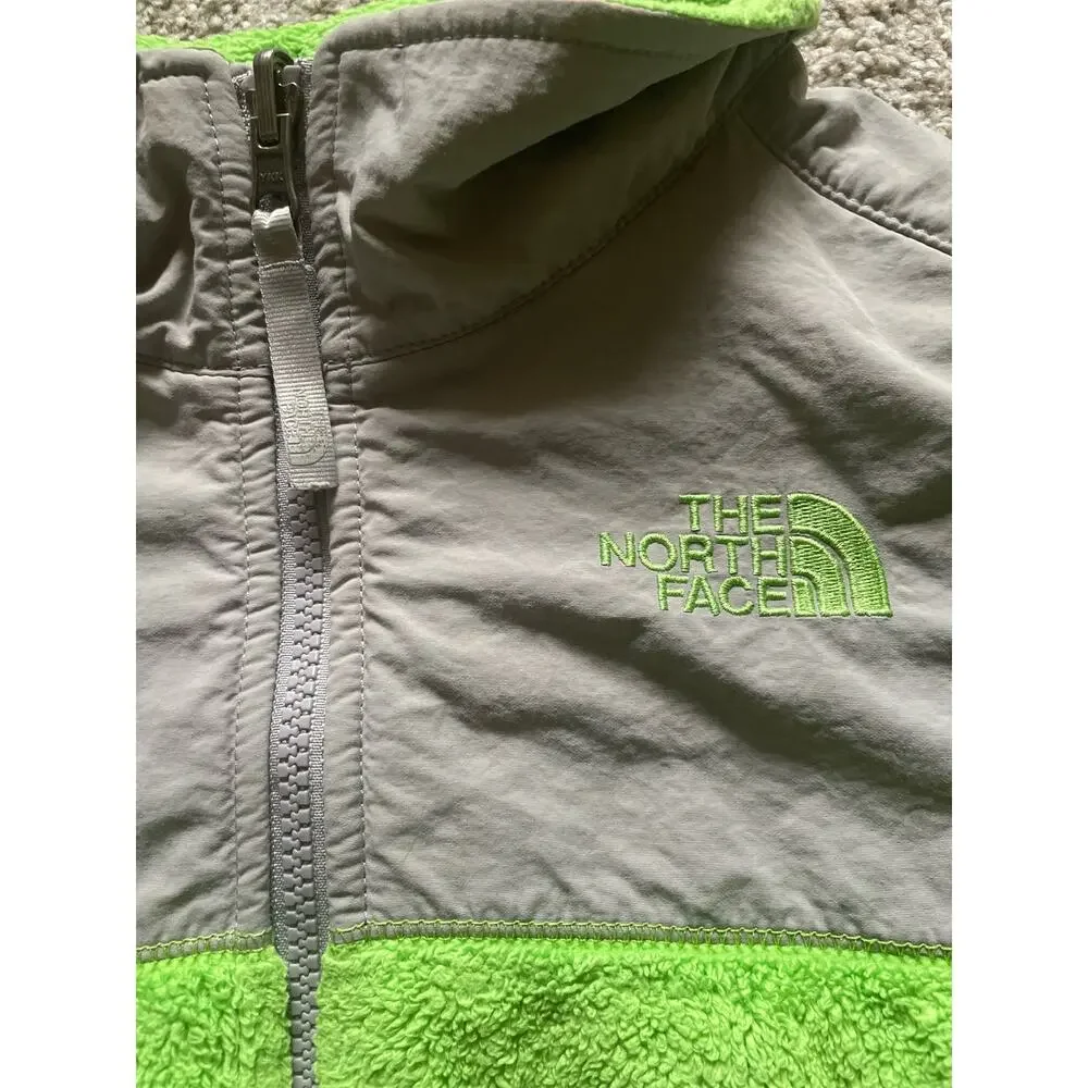 TheNorthFace Bright Green Denali Full Zip Youth Girls Jacket Large14/16 Dopamine